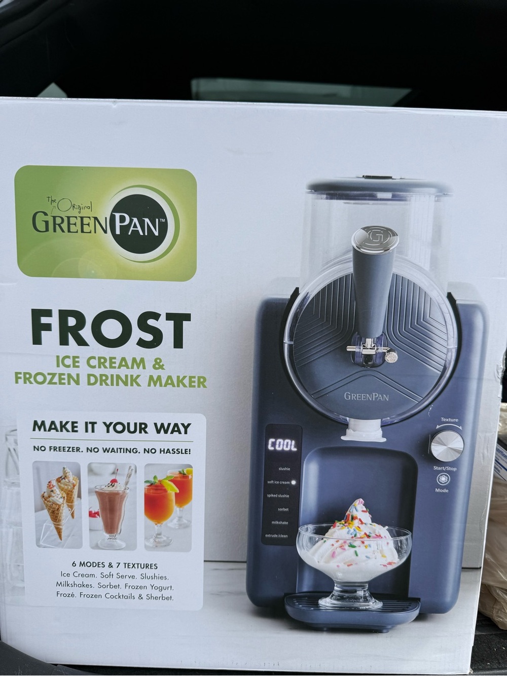 GreenPan Frost Ice Cream & Frozen Drink Maker — Blue-Gray